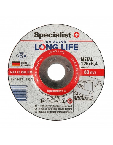 Šlif. diskas LONG LIFE 125x6,4x22 mm